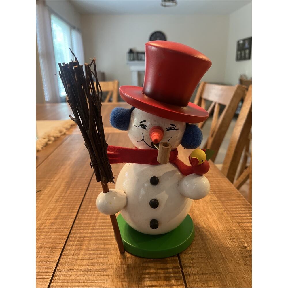 Christian Ulbricht Smoking Snowman Incense Smoker Burner Handmade In Germany 9"